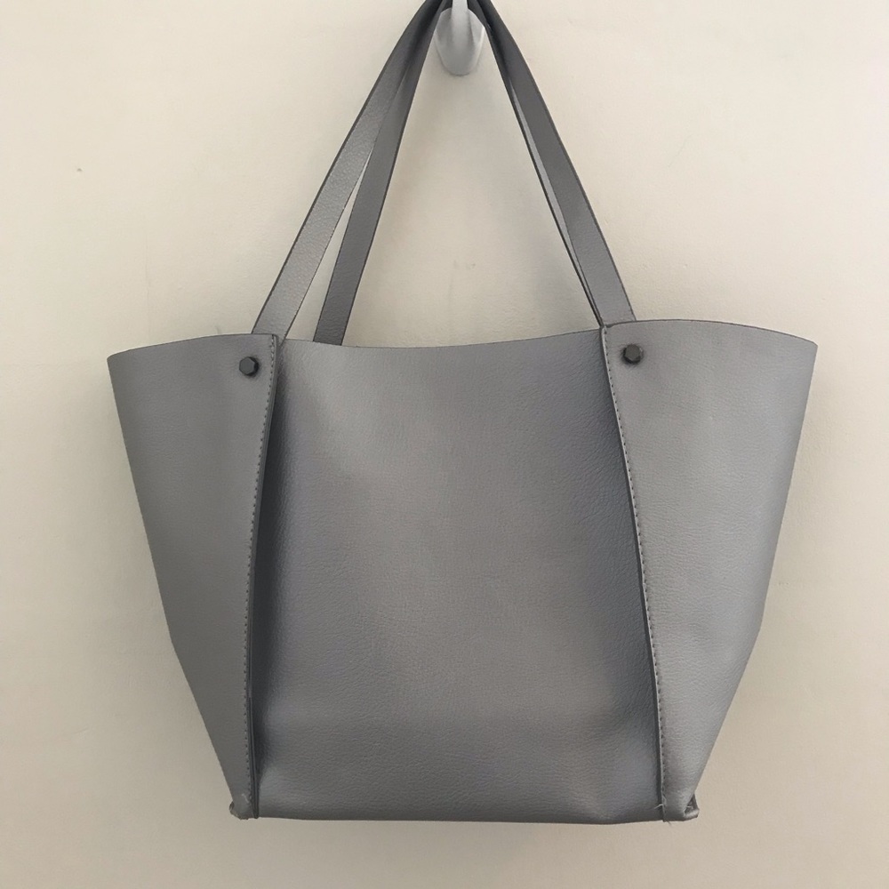 Neiman Marcus Metallic Gray Tote